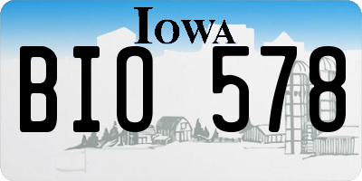 IA license plate BIO578