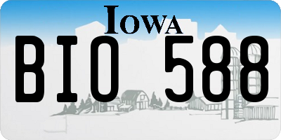 IA license plate BIO588