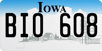IA license plate BIO608