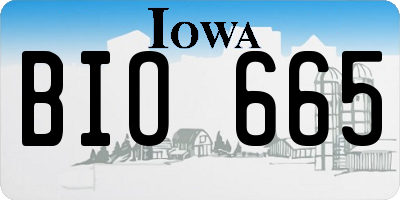 IA license plate BIO665