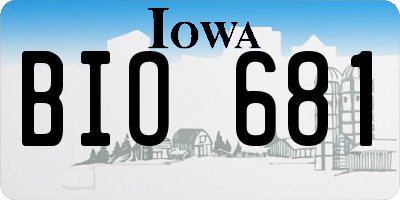 IA license plate BIO681