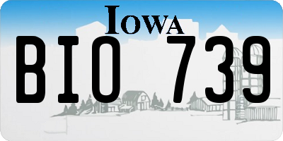 IA license plate BIO739