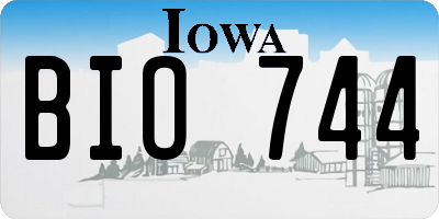 IA license plate BIO744