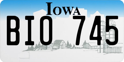 IA license plate BIO745