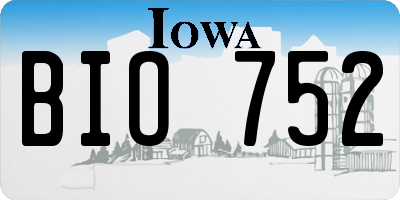 IA license plate BIO752