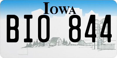IA license plate BIO844