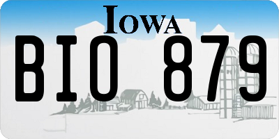 IA license plate BIO879