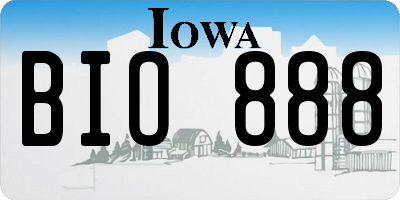 IA license plate BIO888