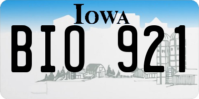 IA license plate BIO921