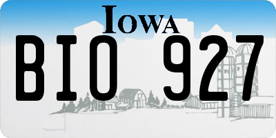 IA license plate BIO927