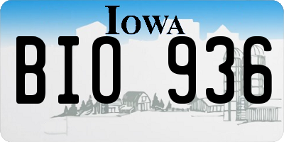 IA license plate BIO936