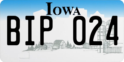 IA license plate BIP024