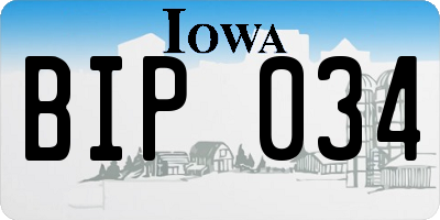IA license plate BIP034