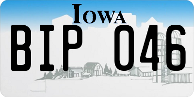 IA license plate BIP046