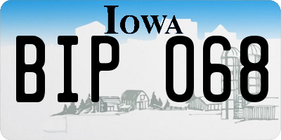 IA license plate BIP068