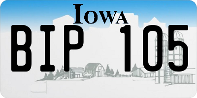 IA license plate BIP105