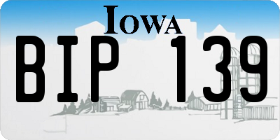 IA license plate BIP139