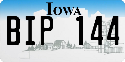 IA license plate BIP144