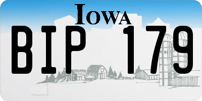 IA license plate BIP179