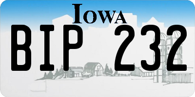 IA license plate BIP232