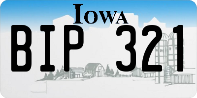 IA license plate BIP321