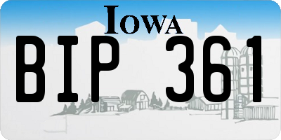 IA license plate BIP361