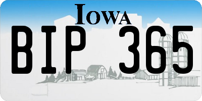 IA license plate BIP365