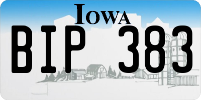 IA license plate BIP383