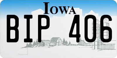 IA license plate BIP406