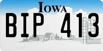 IA license plate BIP413
