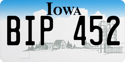 IA license plate BIP452