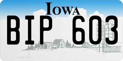 IA license plate BIP603