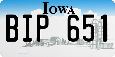 IA license plate BIP651