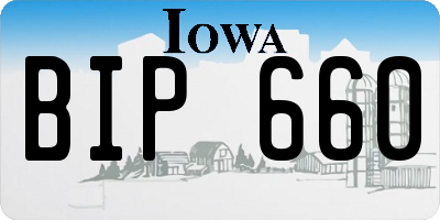 IA license plate BIP660