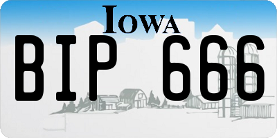 IA license plate BIP666