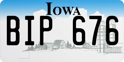 IA license plate BIP676