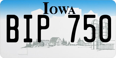 IA license plate BIP750