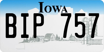 IA license plate BIP757