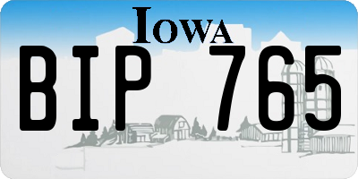 IA license plate BIP765