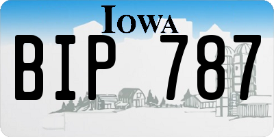 IA license plate BIP787