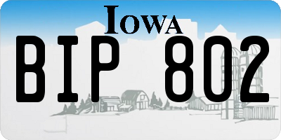 IA license plate BIP802