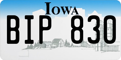 IA license plate BIP830