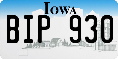 IA license plate BIP930