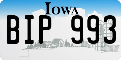 IA license plate BIP993