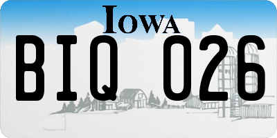 IA license plate BIQ026