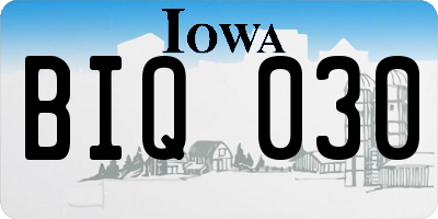 IA license plate BIQ030