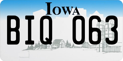 IA license plate BIQ063