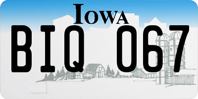 IA license plate BIQ067