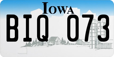 IA license plate BIQ073