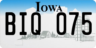 IA license plate BIQ075